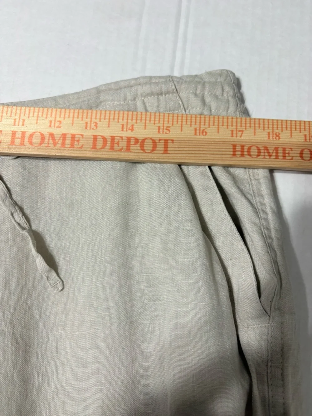 Men's Bruno New York Beige Linen Relaxed Fit Drawstring Casual Pants Pockets M‎